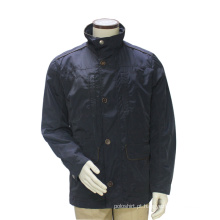 Homens Longo Inverno Gola Casaco De Ervilha Azul Marinho Windbreak Outdoor Terno Jaqueta